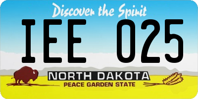 ND license plate IEE025
