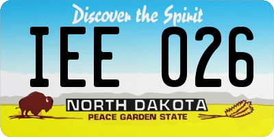 ND license plate IEE026