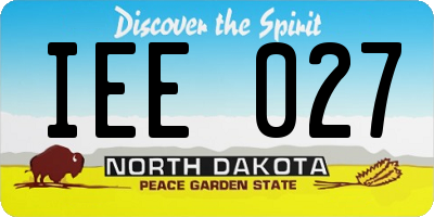 ND license plate IEE027