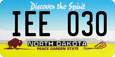 ND license plate IEE030