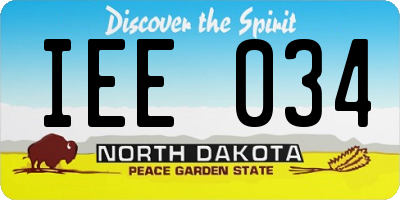ND license plate IEE034