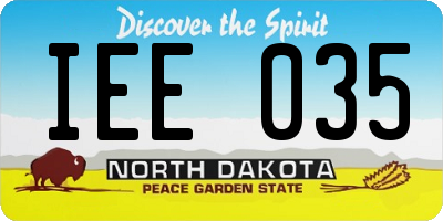ND license plate IEE035