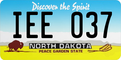 ND license plate IEE037