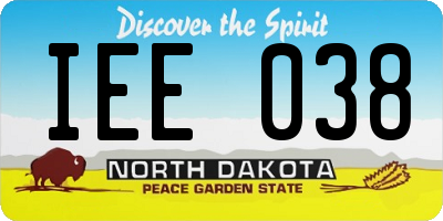 ND license plate IEE038