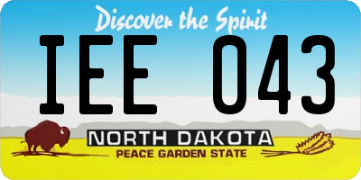 ND license plate IEE043