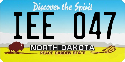 ND license plate IEE047