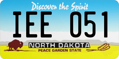 ND license plate IEE051