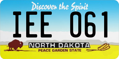 ND license plate IEE061