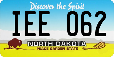 ND license plate IEE062