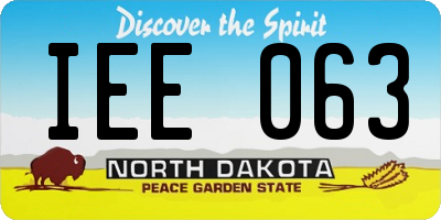 ND license plate IEE063