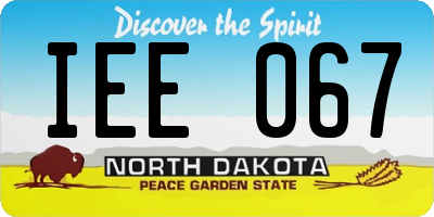 ND license plate IEE067