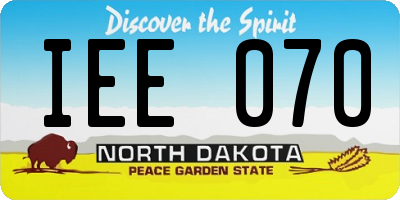 ND license plate IEE070
