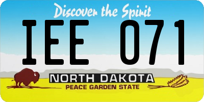 ND license plate IEE071