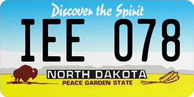 ND license plate IEE078