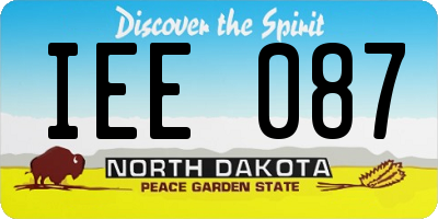 ND license plate IEE087