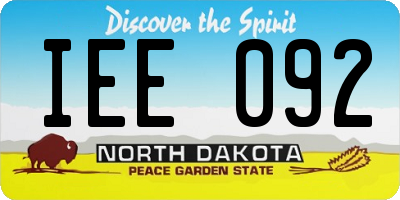 ND license plate IEE092