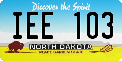 ND license plate IEE103