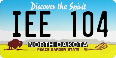 ND license plate IEE104