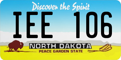 ND license plate IEE106