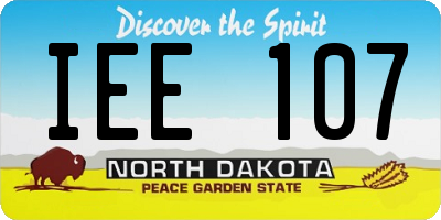 ND license plate IEE107