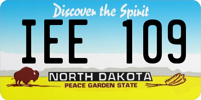 ND license plate IEE109