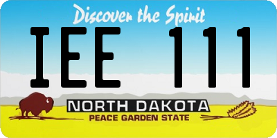 ND license plate IEE111