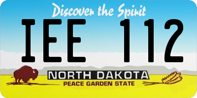ND license plate IEE112
