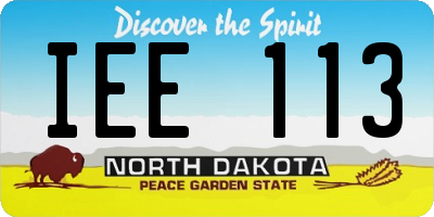 ND license plate IEE113