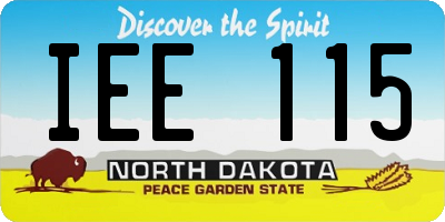 ND license plate IEE115