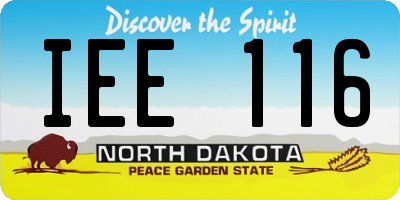 ND license plate IEE116