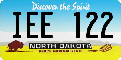 ND license plate IEE122