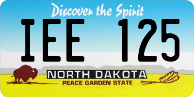 ND license plate IEE125