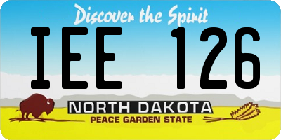 ND license plate IEE126