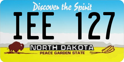 ND license plate IEE127