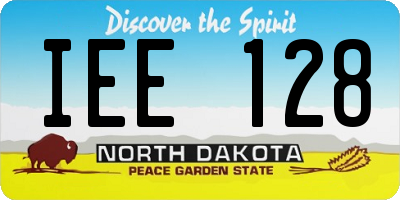 ND license plate IEE128