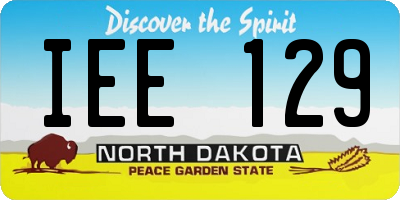 ND license plate IEE129