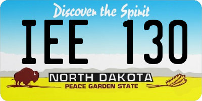 ND license plate IEE130