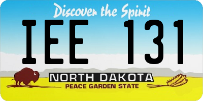ND license plate IEE131