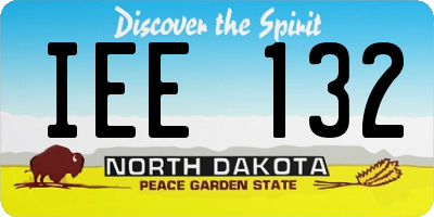 ND license plate IEE132