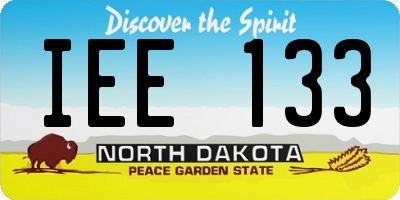 ND license plate IEE133