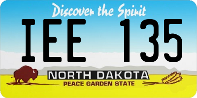 ND license plate IEE135