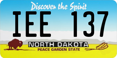 ND license plate IEE137