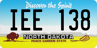 ND license plate IEE138