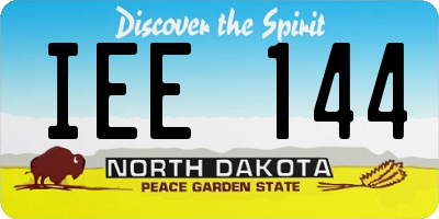 ND license plate IEE144
