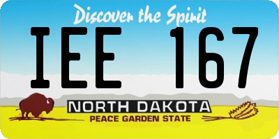 ND license plate IEE167
