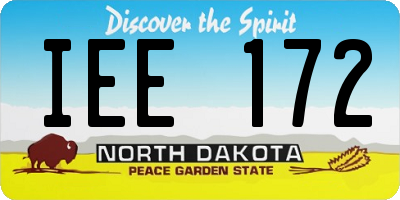 ND license plate IEE172