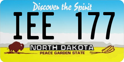 ND license plate IEE177