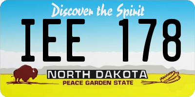 ND license plate IEE178