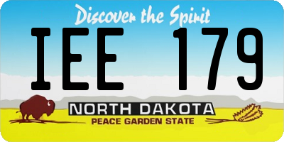 ND license plate IEE179