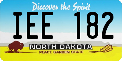 ND license plate IEE182